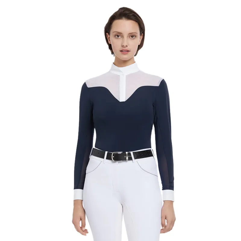 LeMieux Emily Long Sleeve Ladies Show Shirt - Navy-1