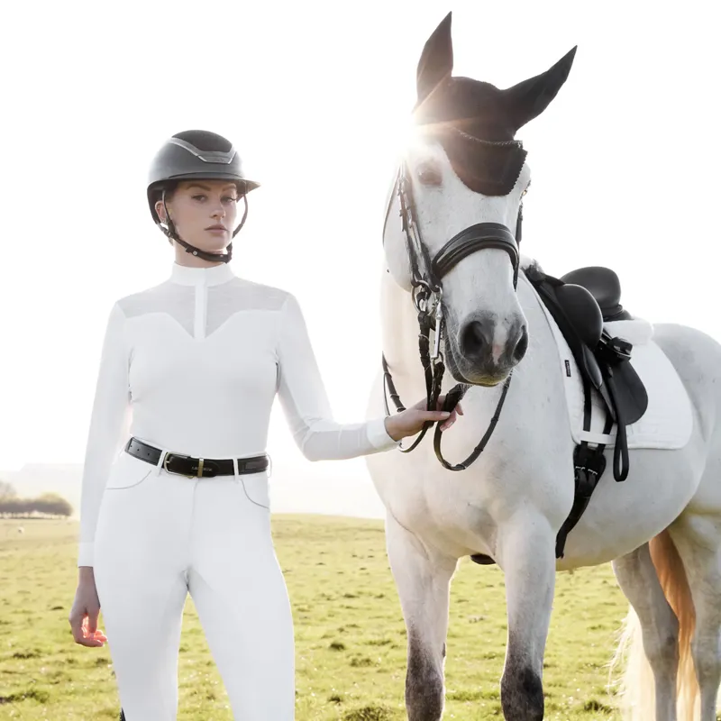 LeMieux Emily Long Sleeve Ladies Show Shirt - White-4