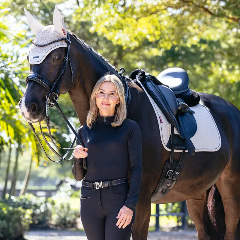 LeMieux Essence Dressage Square Saddlecloth - Stone-5