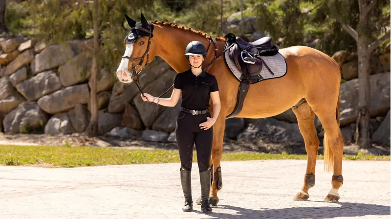 LeMieux Suede EuroJump Square - Grey-3