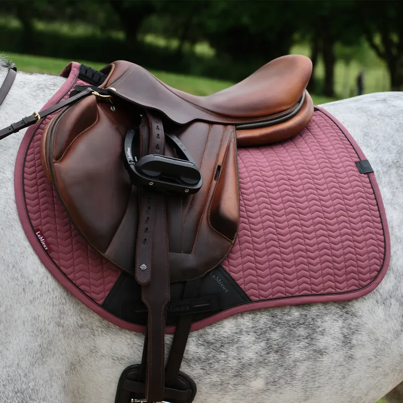LeMieux Essence Eurojump Square Saddlecloth - Rosewood-1