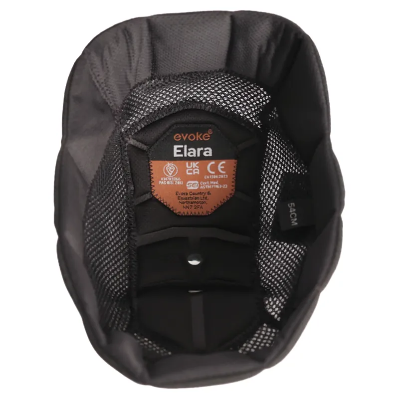 Evoke Elara Removeable Crown Padded Helmet Liner - Black
