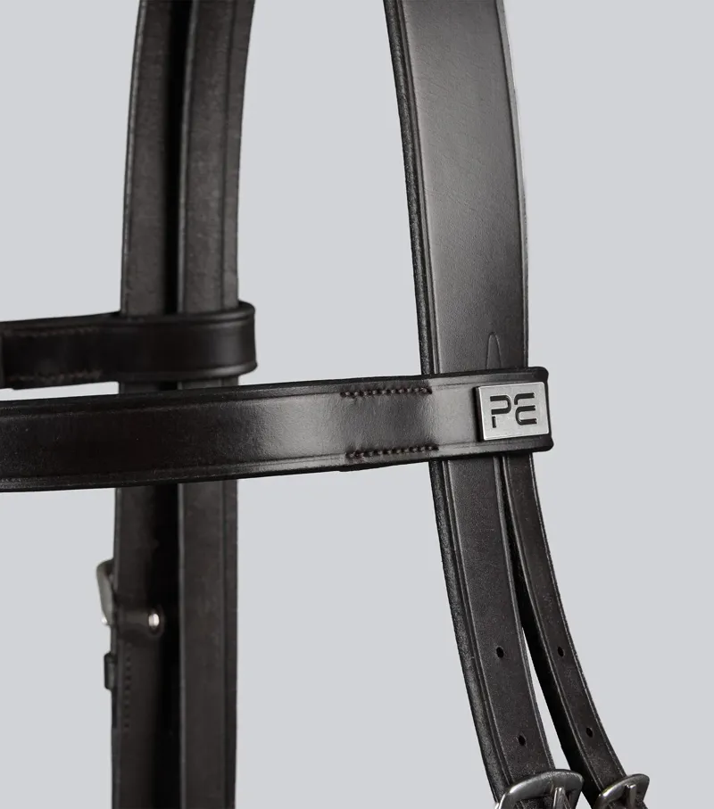 Premier Equine Exercise/Racing Bridle with Grackle Noseband - Black-2