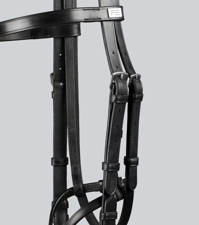 Premier Equine Exercise/Racing Bridle with Grackle Noseband - Black-4