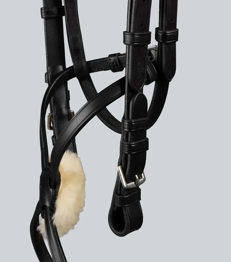 Premier Equine Exercise/Racing Bridle with Grackle Noseband - Black-5