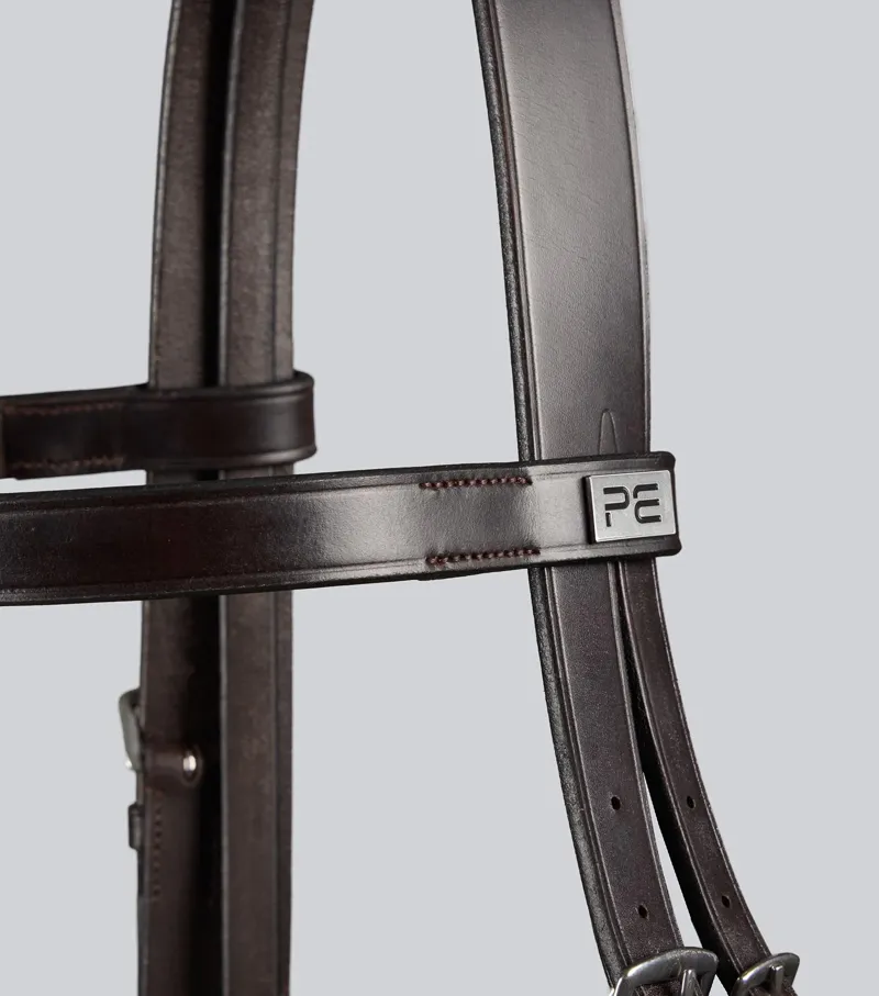Premier Equine Exercise/Racing Bridle with Grackle Noseband - Dark Havana-2