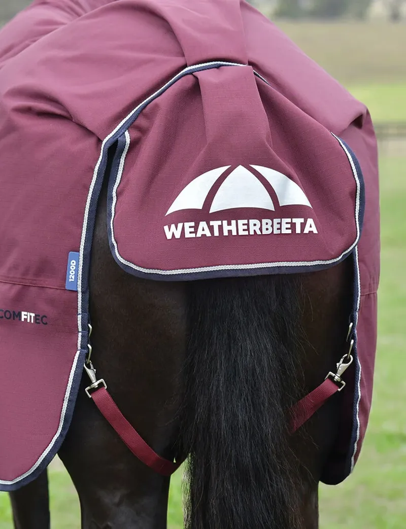 WeatherBeeta ComFiTec Essential 220G Turnout Rug Detach-A-Neck - Burgundy-7