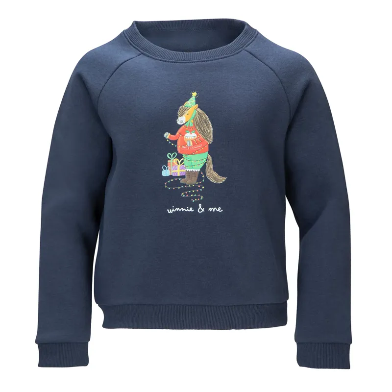 Shires Winnie and Me Festive Childrens Sweatshirt - Navy