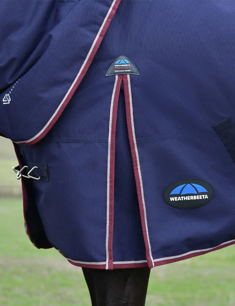 WeatherBeeta ComFiTec Essential 220G Turnout Rug Detach-A-Neck Navy-4