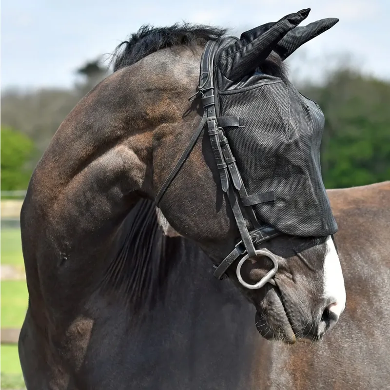 Equilibrium Net Relief Riding Fly Mask with Ears - Black