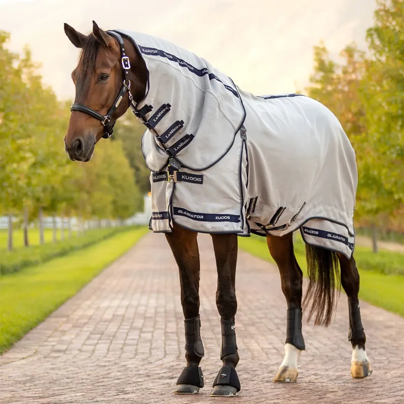 LeMieux Kudos Gladiator Fly Rug - Grey/Navy