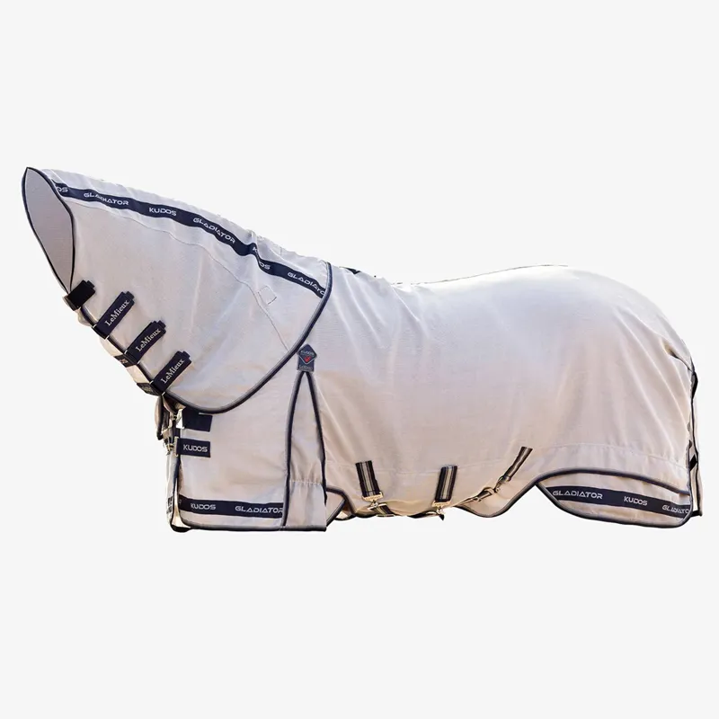 LeMieux Kudos Gladiator Fly Rug - Grey/Navy-3