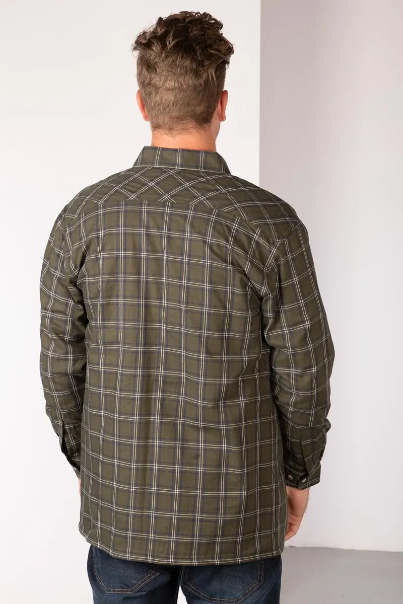 Rydale Men's Fleece Lined Shirt - Dark Olive-2