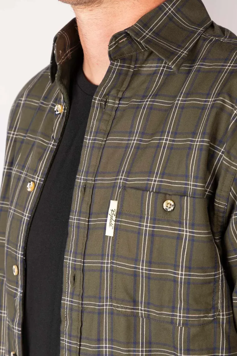 Rydale Men's Fleece Lined Shirt - Dark Olive-5