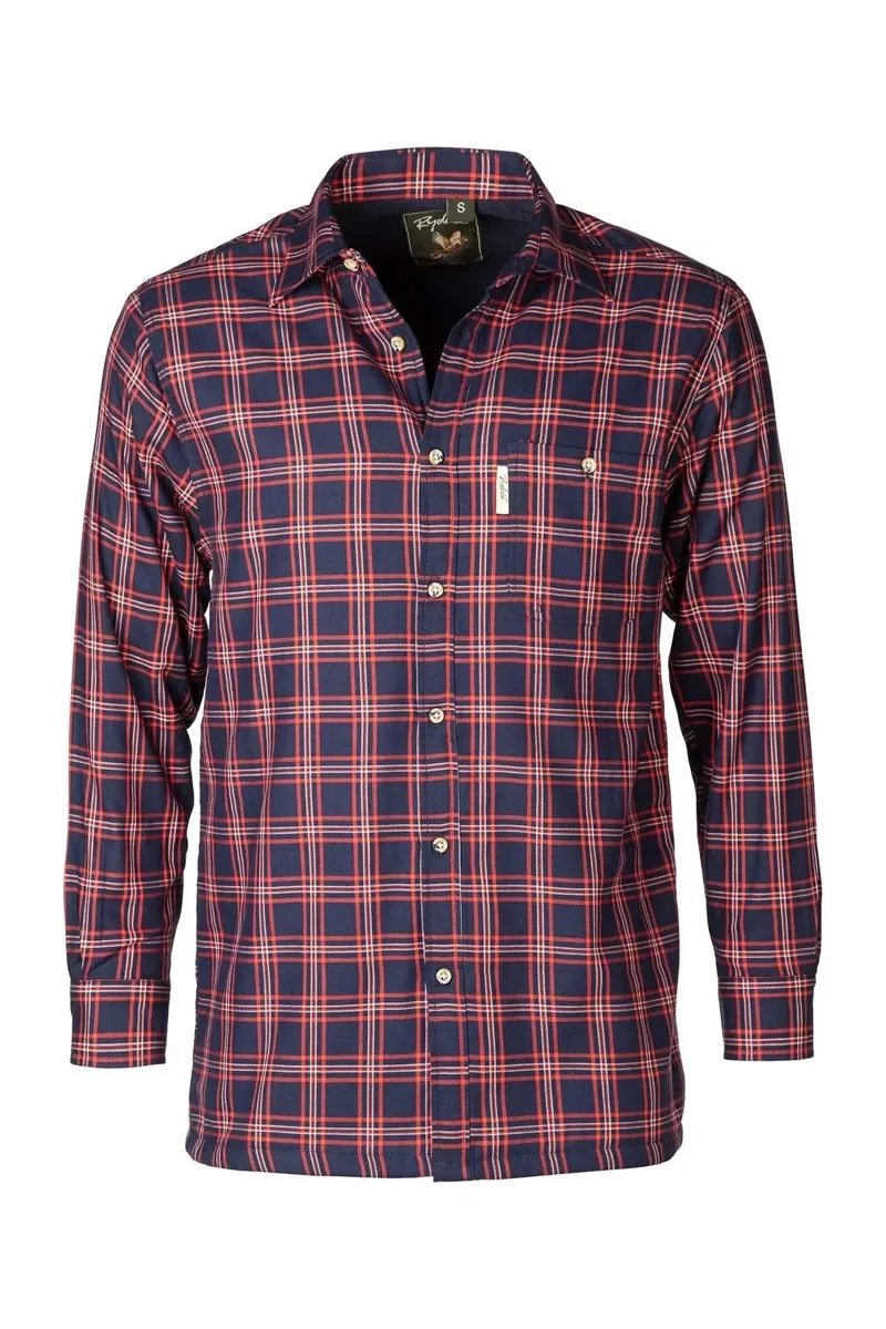 Rydale Men's Fleece Lined Shirt - Navy/Red