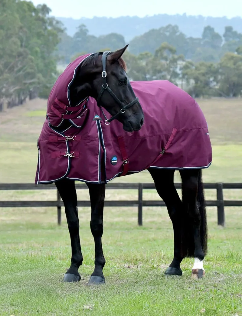 WeatherBeeta ComFiTec 360g Essential Turnout Combo Rug - Burgundy/Navy -1