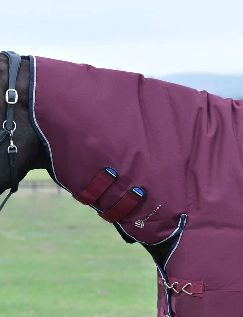 WeatherBeeta ComFiTec Essential 50g Turnout Combo Rug - Burgundy/Navy -2