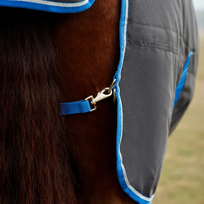 WeatherBeeta ComFiTec Tyro 220g Turnout Rug Combo Neck - Black/Cobalt -4