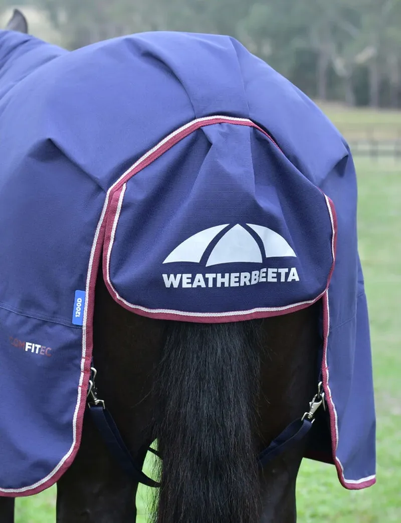 WeatherBeeta ComFiTec Essential 50g Turnout Combo Rug - Navy/Burgundy -8