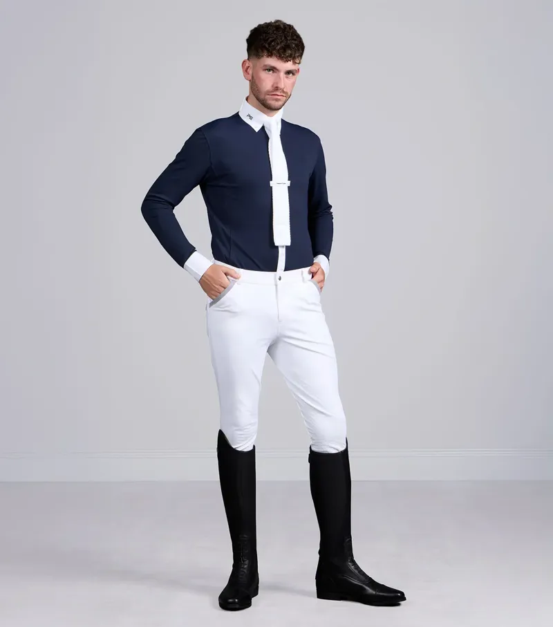 Premier Equine Men's Giulio Long Sleeve Show Shirt - Navy-1