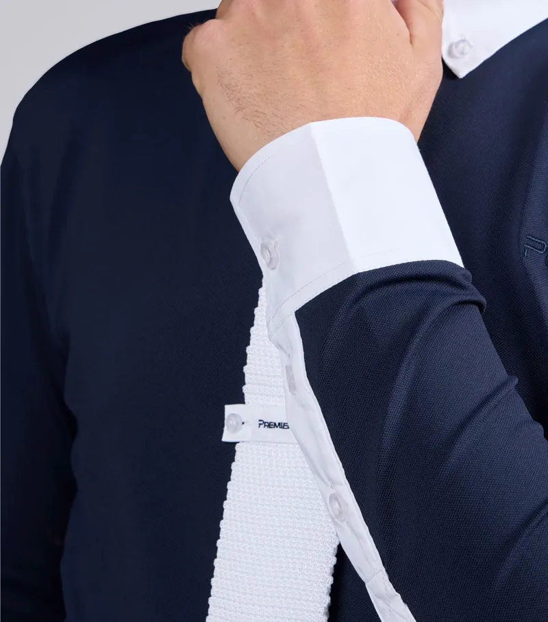 Premier Equine Men's Giulio Long Sleeve Show Shirt - Navy-5