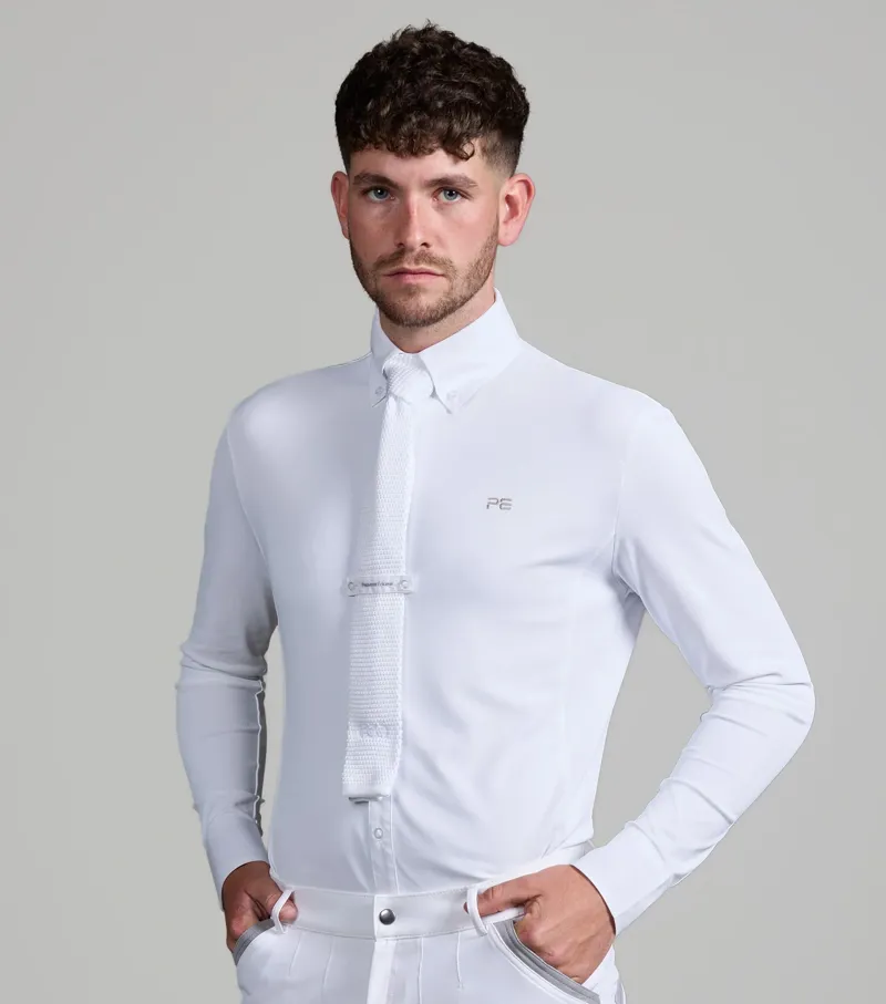 Premier Equine Men's Giulio Long Sleeve Show Shirt - White