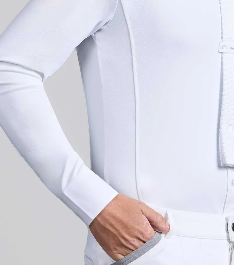 Premier Equine Men's Giulio Long Sleeve Show Shirt - White-5