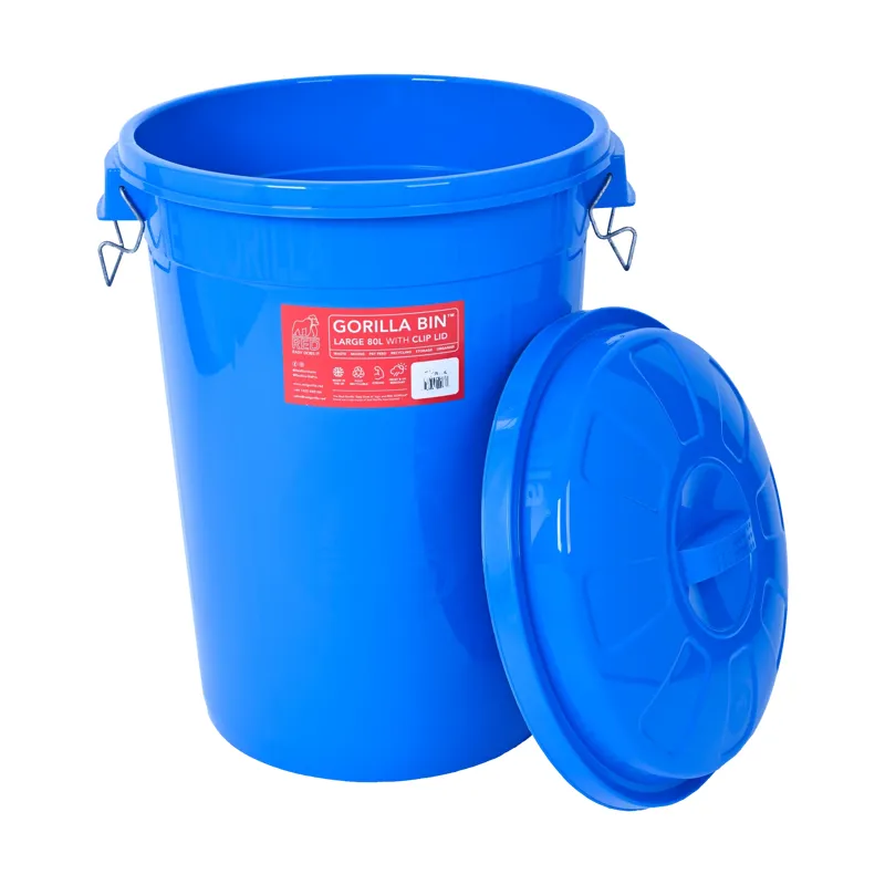 Red Gorrilla 80L Bin With Lid - Blue