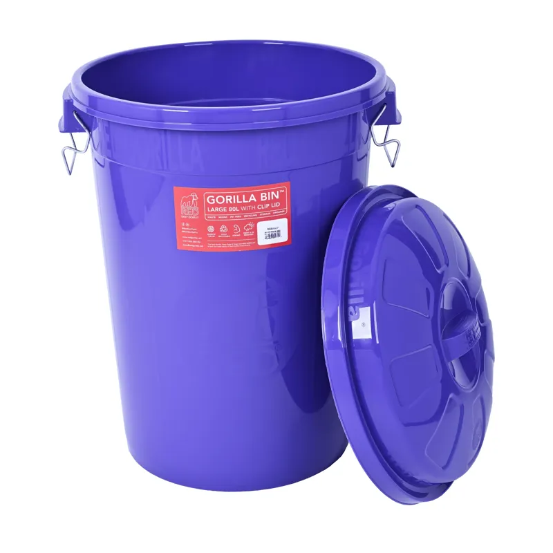 Red Gorrilla 80L Bin With Lid - Purple