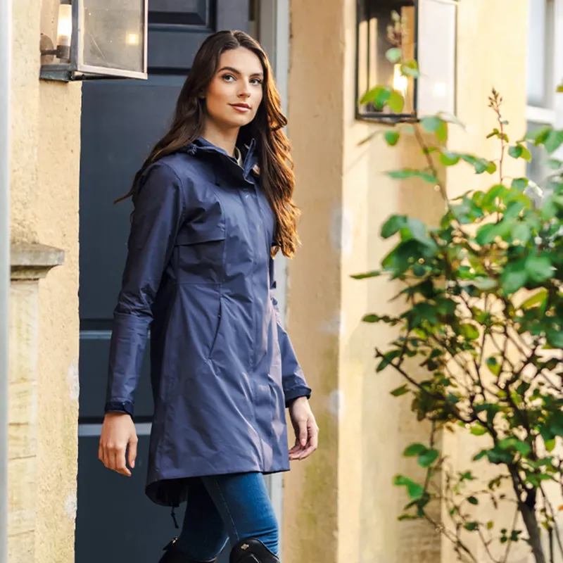 LeMieux Grace Long Waterproof Ladies Jacket - Dusk Blue-9