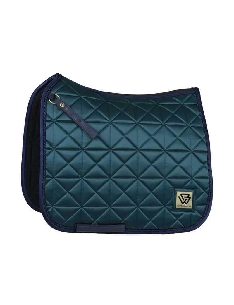 WeatherBeeta Satin Luxe Air-Tec Quilted Dressage Saddle Pad - Forest Green