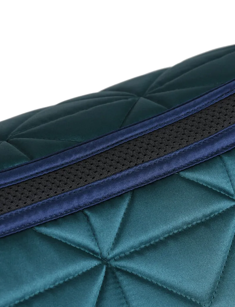 WeatherBeeta Satin Luxe Air-Tec Quilted Dressage Saddle Pad - Forest Green-4