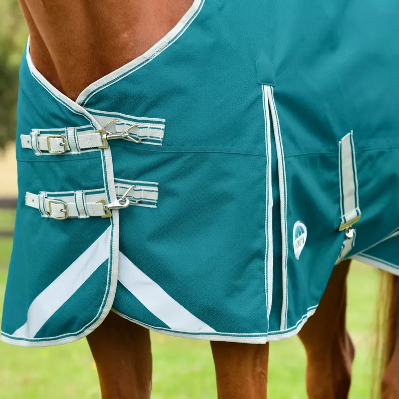 WeatherBeeta ComFiTec Plus Dynamic II 0g Detach-A-Neck Turnout Rug - Teal Green-2