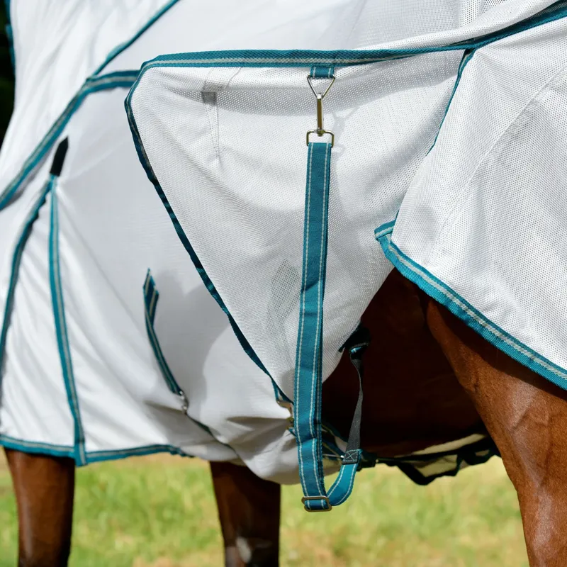 WeatherBeeta ComFiTec Zephyr Plus Mesh Combo Neck Fly Rug - Silver/Teal Green-6