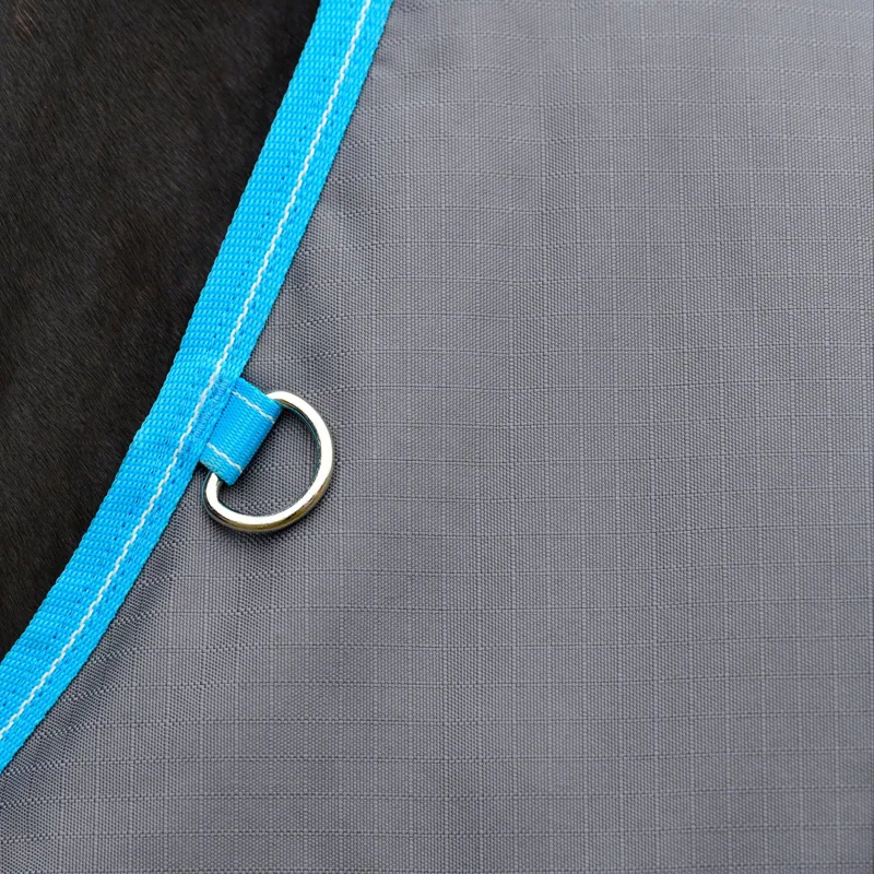 WeatherBeeta ComFiTec Classic 50g Standard Neck Turnout Rug - Grey/Bright Blue-6