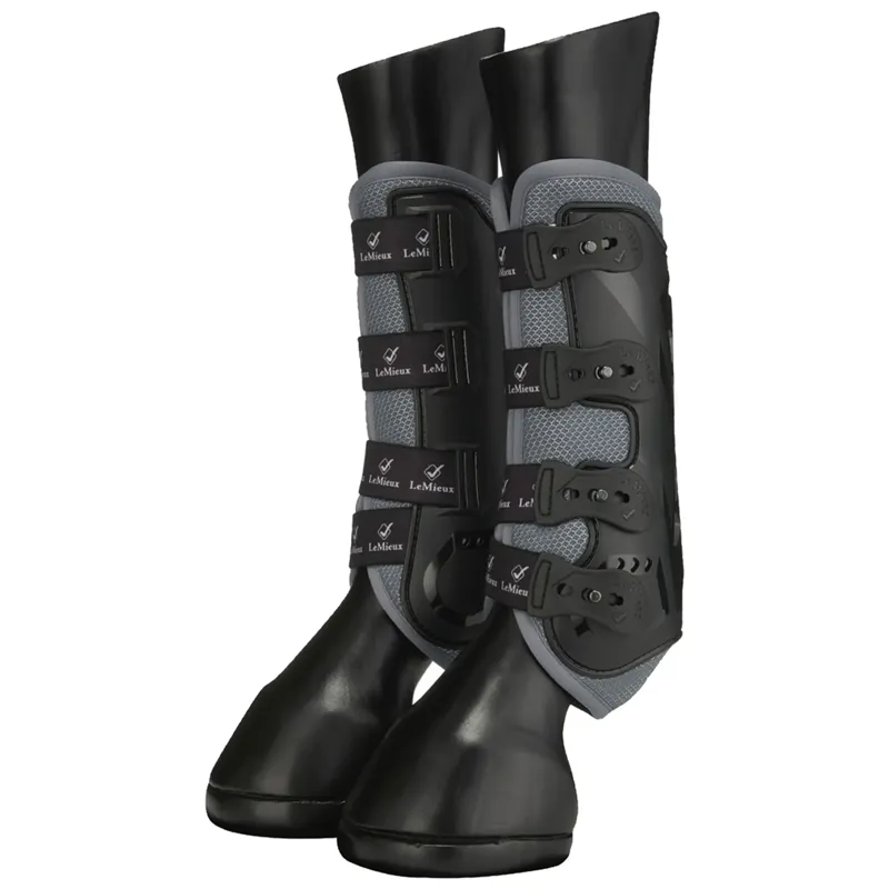 LeMieux Ultra Mesh Snug Boots Front - Grey-1