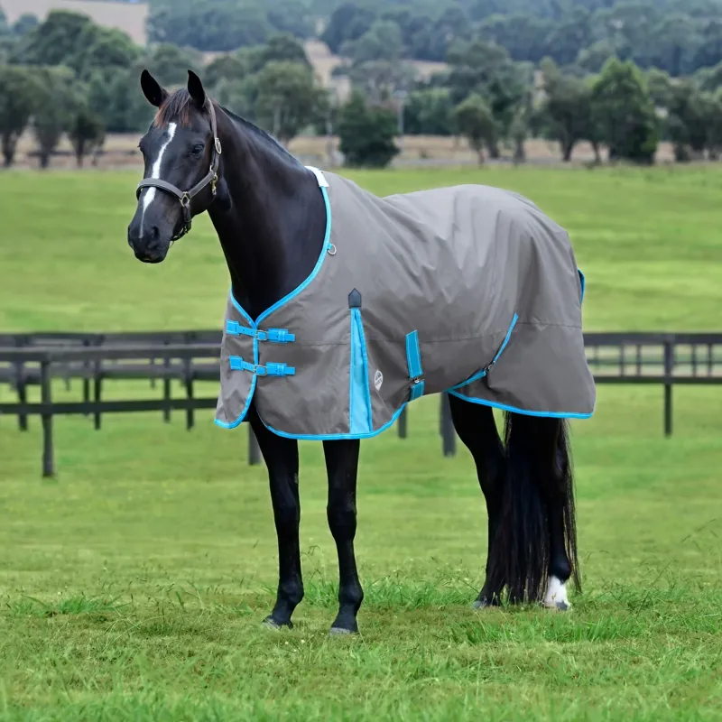 WeatherBeeta ComFiTec Classic 50g Standard Neck Turnout Rug - Grey/Bright Blue-1