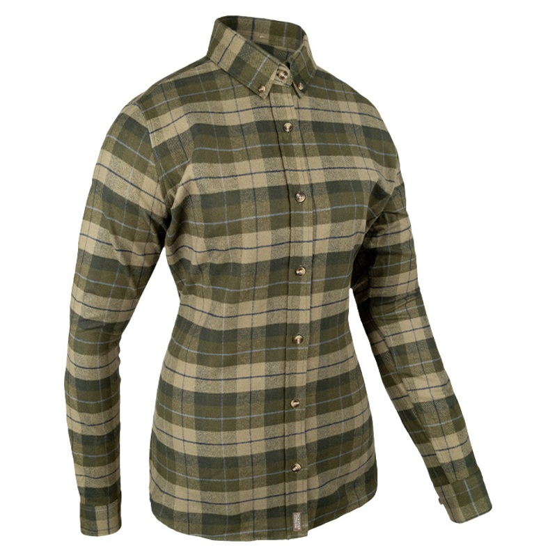 Jack Pyke Ladies Bleasdale Heavy Flannel Shirt - Green-2