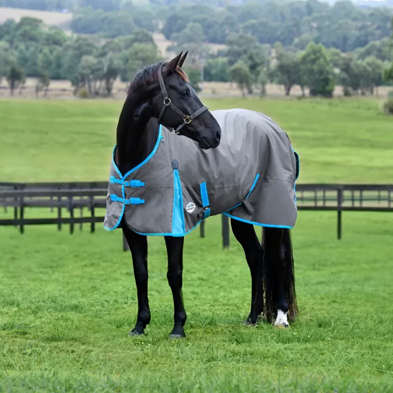 WeatherBeeta ComFiTec Classic 50g Standard Neck Turnout Rug - Grey/Bright Blue