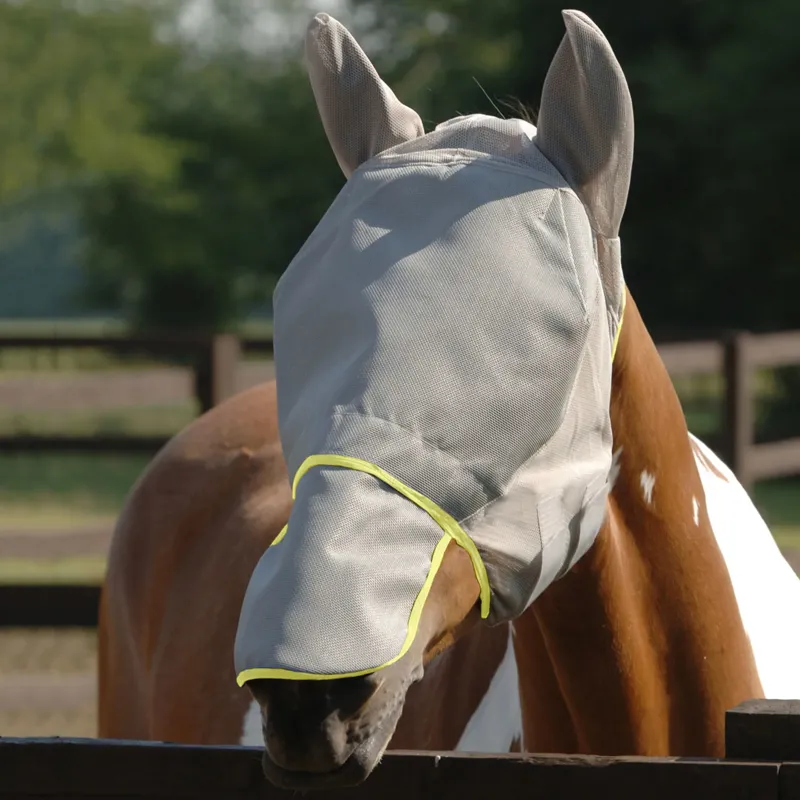 Equilibrium Field Relief Max Fly Mask - Grey/Yellow