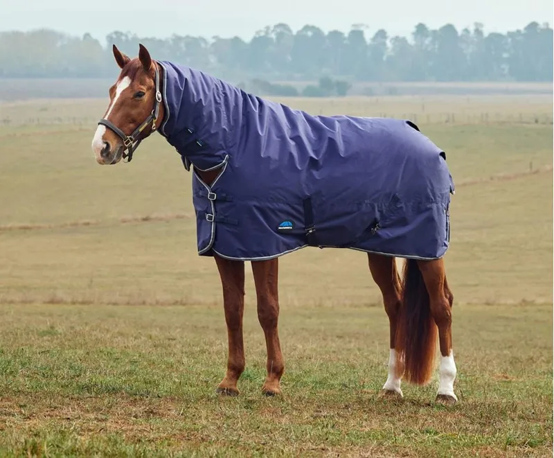 WeatherBeeta ComFiTec Tyro Turnout 220g Combo Neck Rug - Navy/Charcoal 