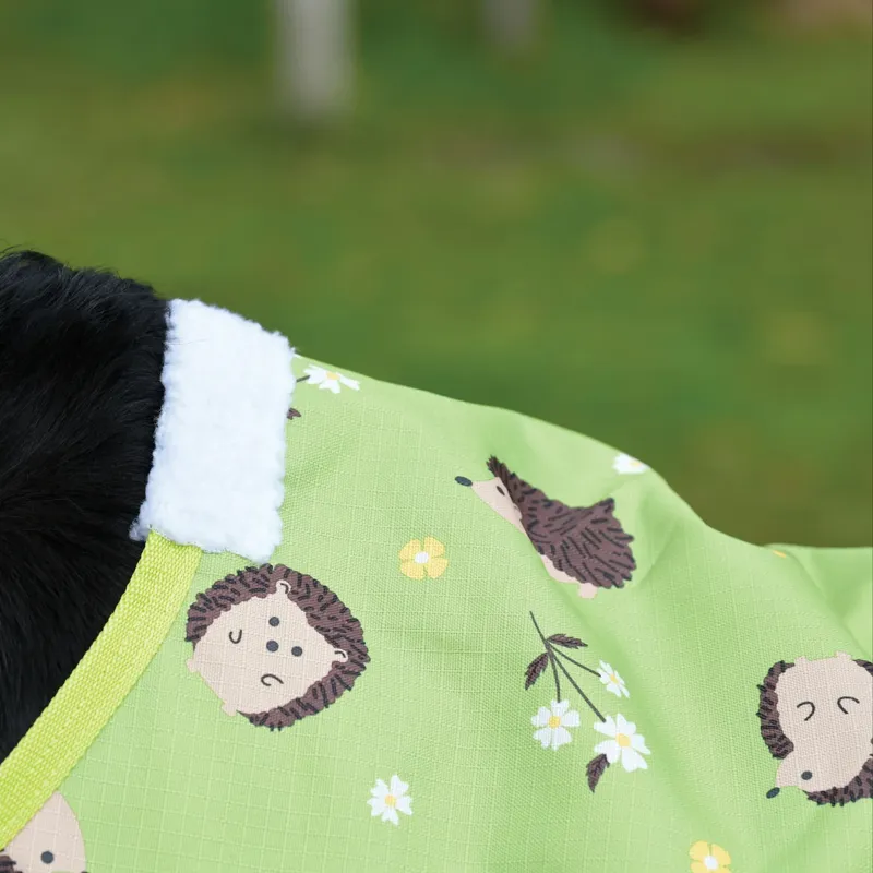 Saxon 600D Pony Standard Neck 0g Turnout Rug - Hedgehogs/Flowers Print-2