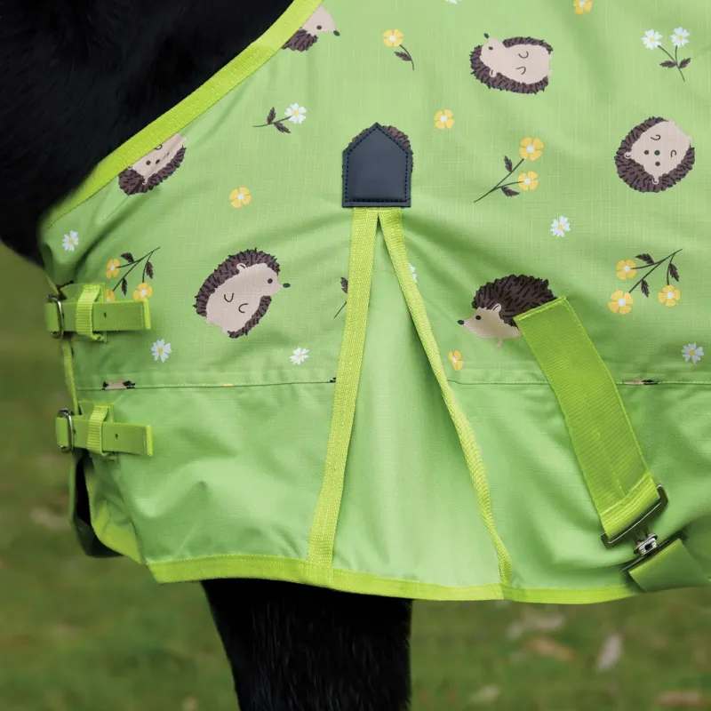 Saxon 600D Pony Standard Neck 0g Turnout Rug - Hedgehogs/Flowers Print-3