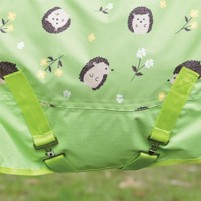 Saxon 600D Pony Standard Neck 0g Turnout Rug - Hedgehogs/Flowers Print-4