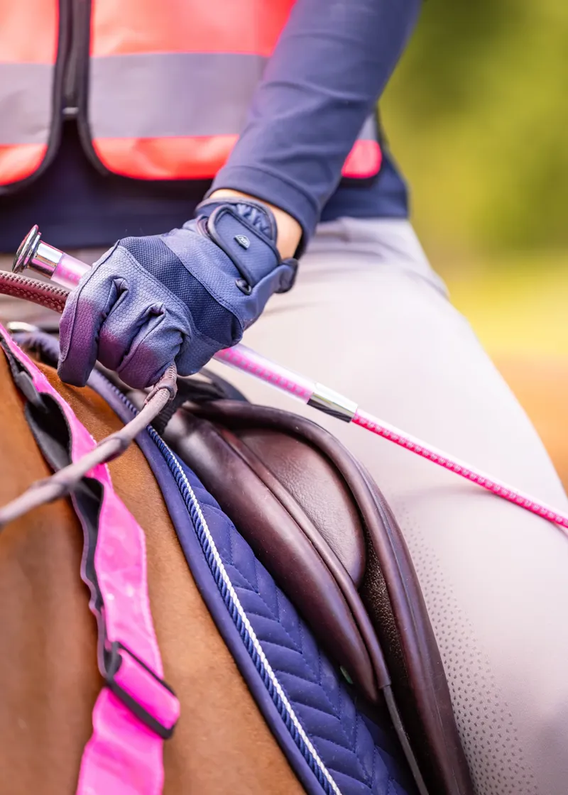 Woof Wear Gel Fusion Riding Whip - Hi Vis Pink 60cm-1