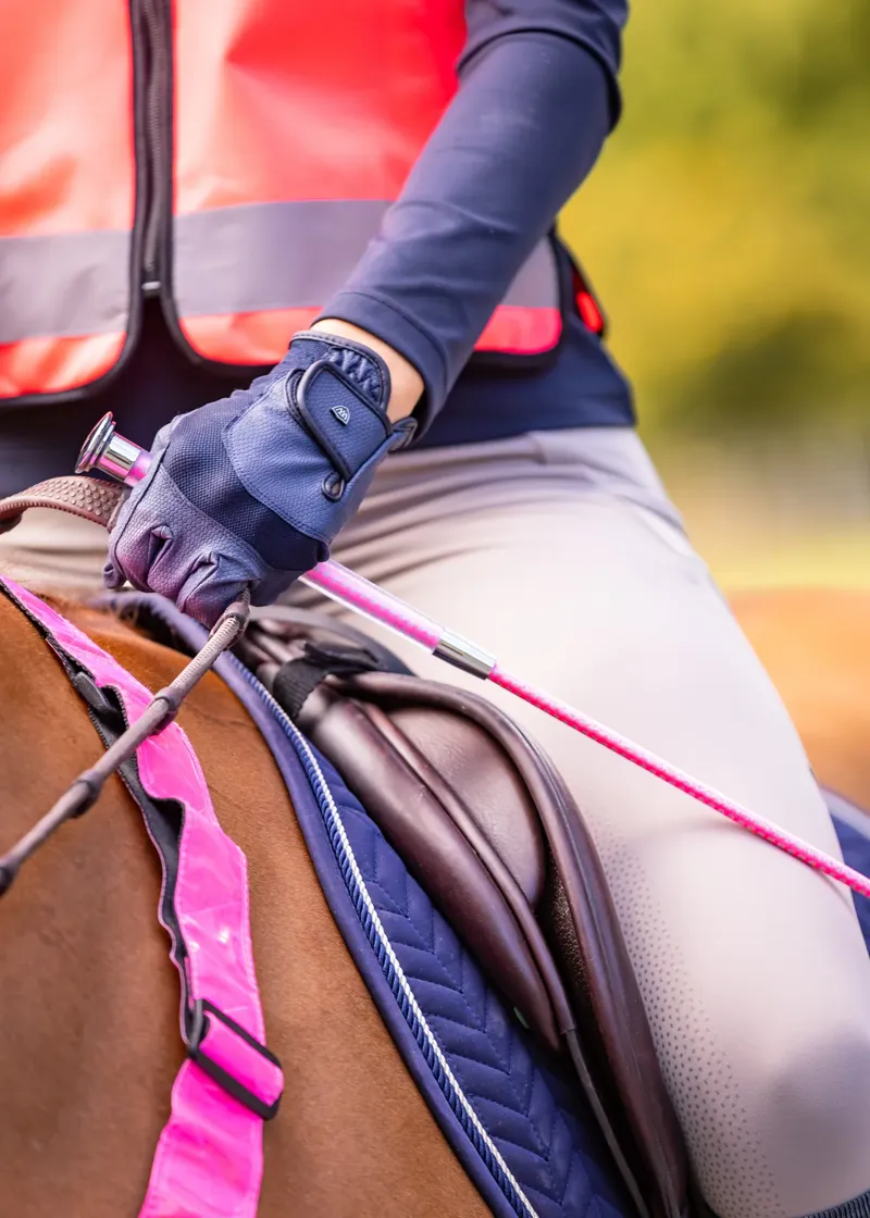 Woof Wear Hi Vis Riding Whip - Hi Vis Pink 110cm-1