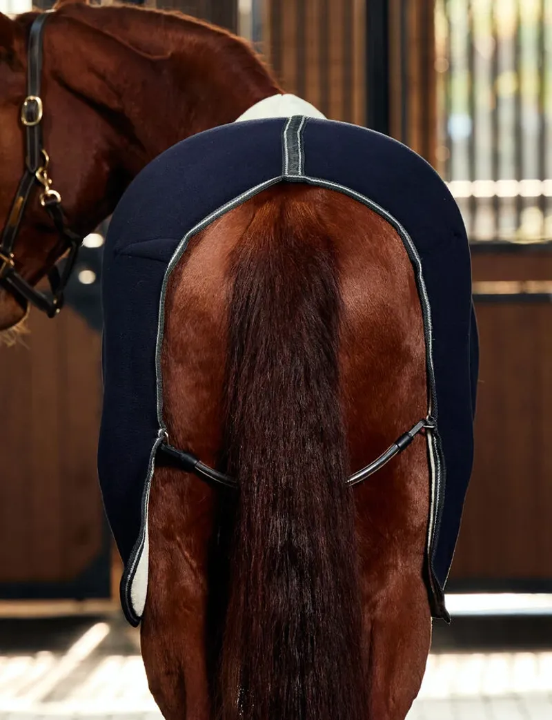 WeatherBeeta Sherpa Fleece Cooler Rug Standard Neck - Navy/Charcoal -4