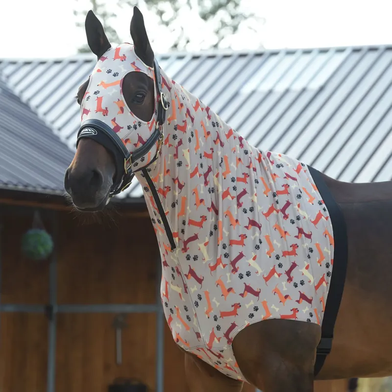 WeatherBeeta Printed Stretch Hood With Zip - Dachshund Print