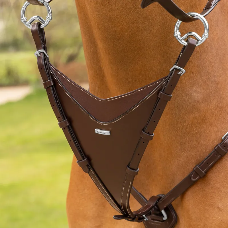 LeMieux Kudos Bib Martingale Attachment - Havana/Silver-1