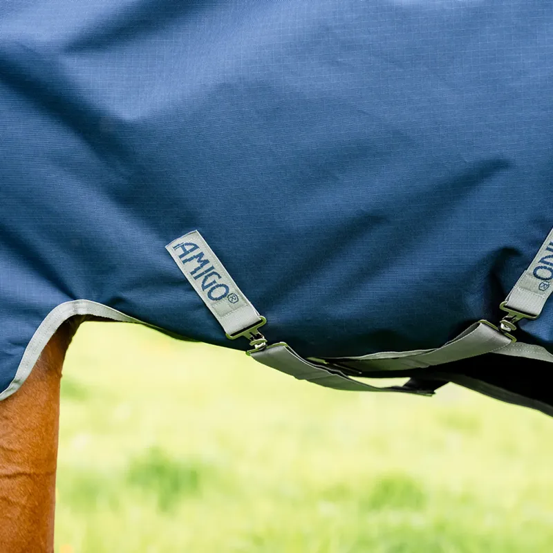 Horseware Amigo Ripstop 900D Plus 100g Turnout Rug - Navy/Titanium Grey-2